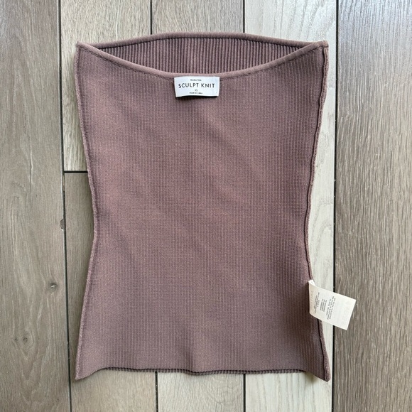 Babaton Sculpt Knit Tube Top in Mauve - Picture 3 of 5